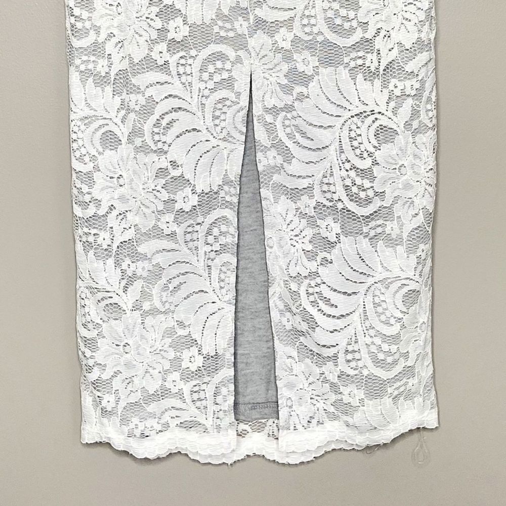 NWT English Factory Lace Midi Skirt White Gray S - Picture 6 of 8